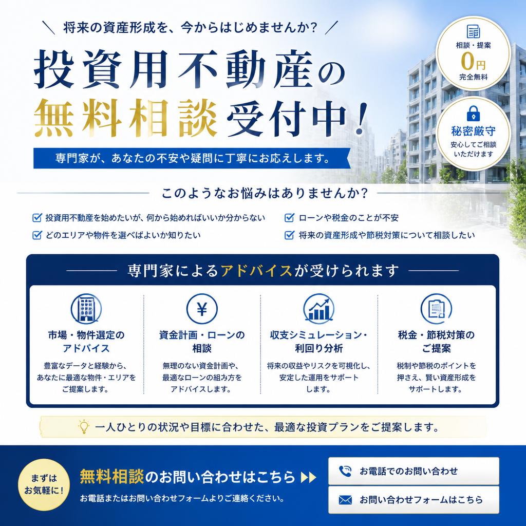 無料相談受付中！あなたの投資をサポートします