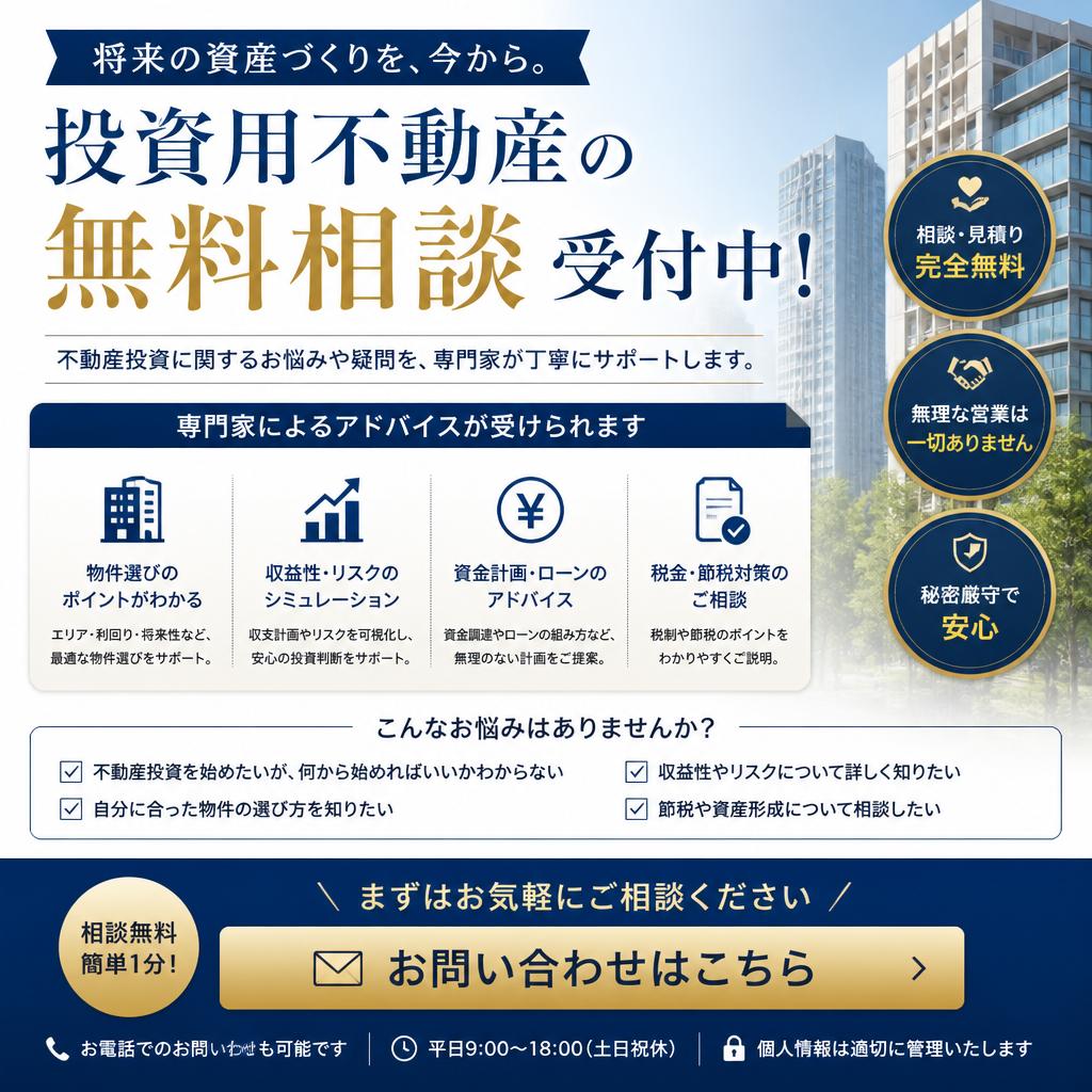 無料相談受付中！あなたの投資をサポートします