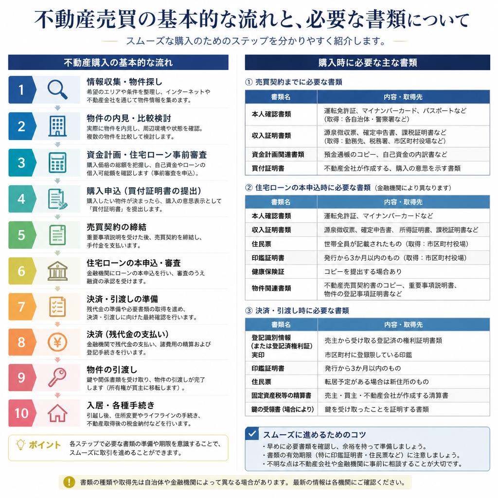 売買の流れと必要書類
