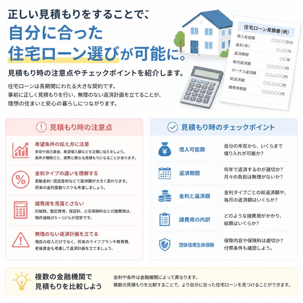 4. 住宅ローン見積もりのポイント