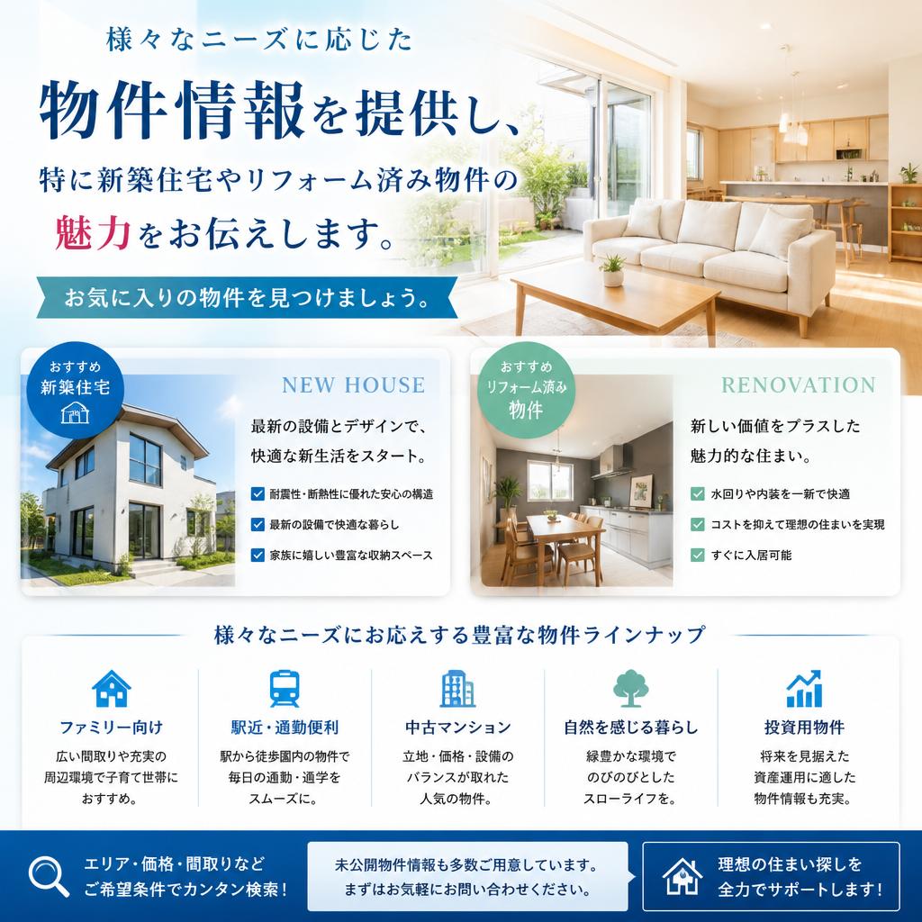 豊富な物件情報のご紹介