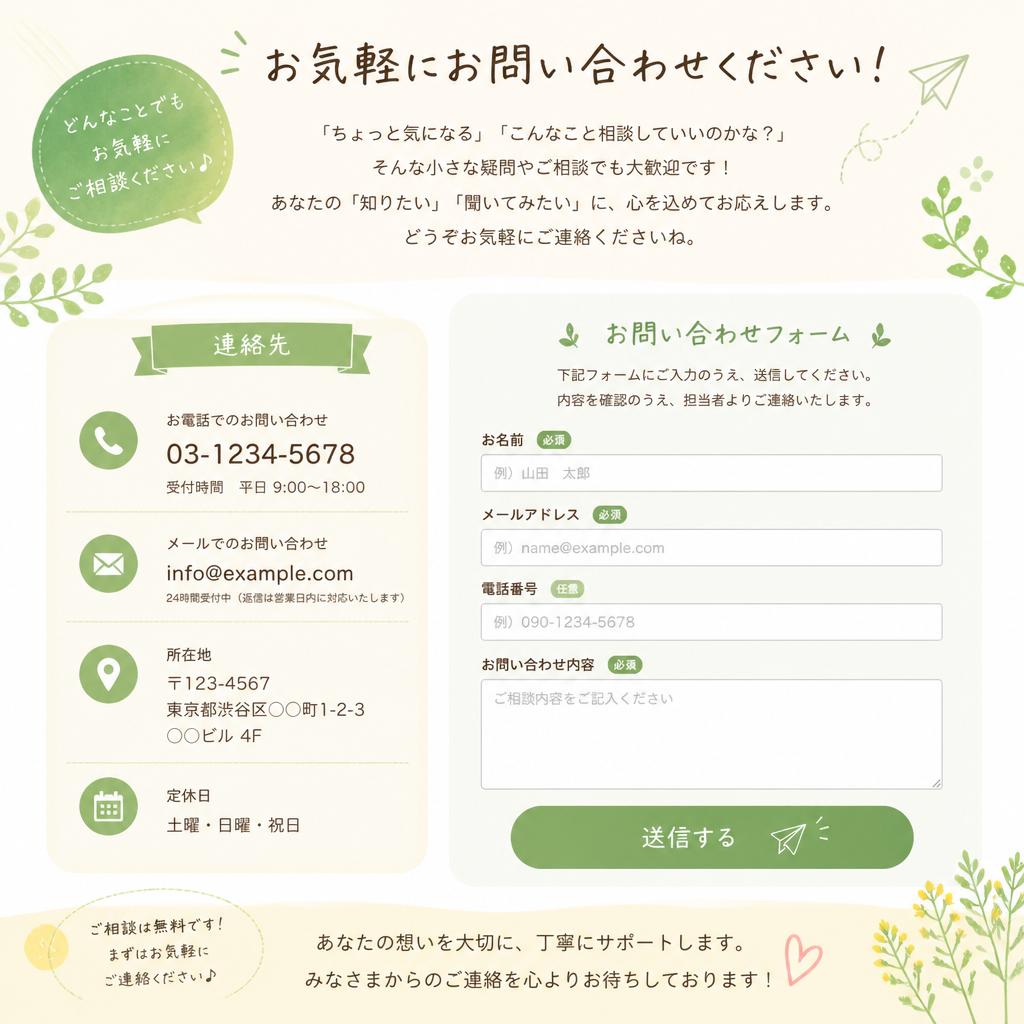 7. お問い合わせ - まずはお気軽にご相談を！