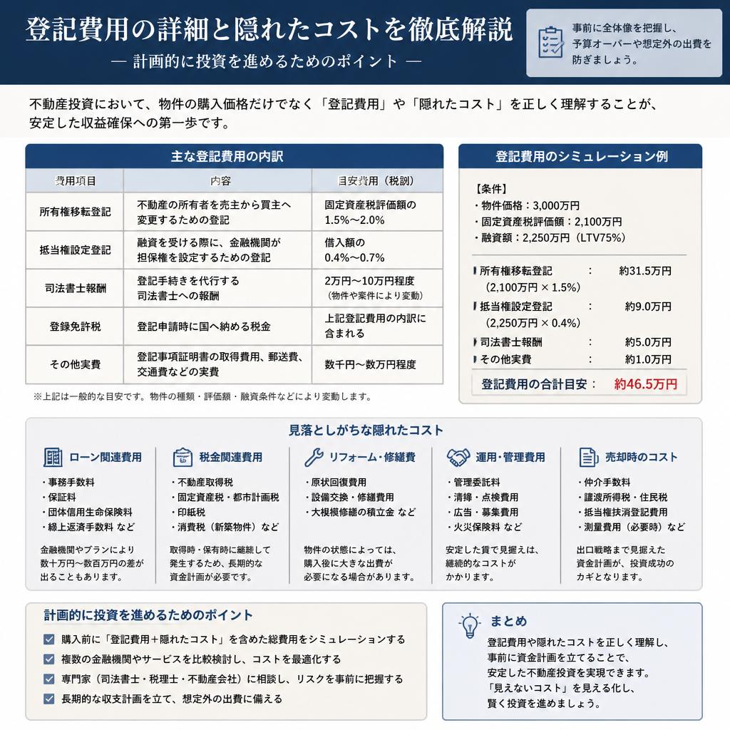 4. 登記費用の詳細と注意点