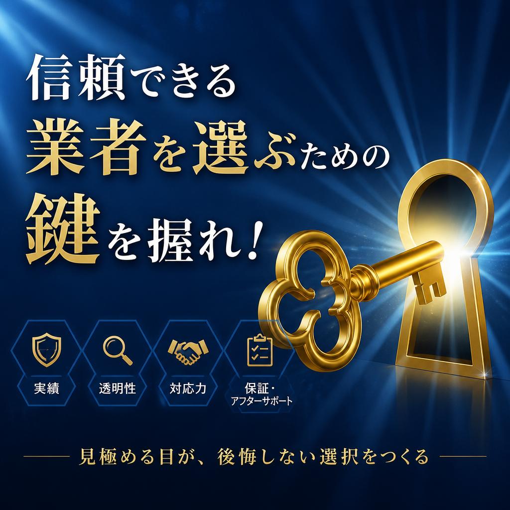 信頼できる業者を選ぶための鍵を握れ！