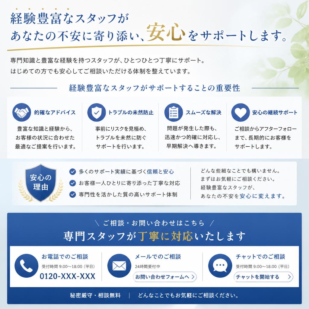 実績あるサポートで安心の早期売却を！