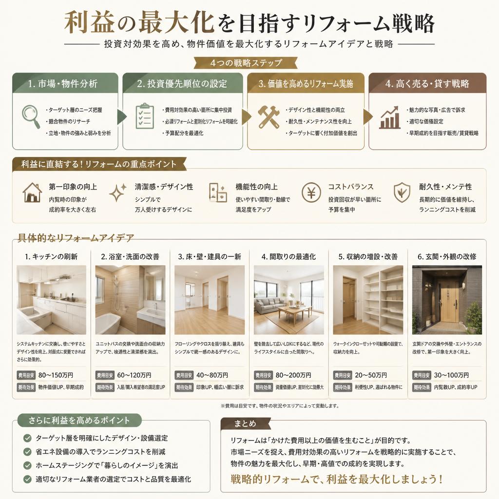 4. 売却価格を上げるためのリフォームアイデア
