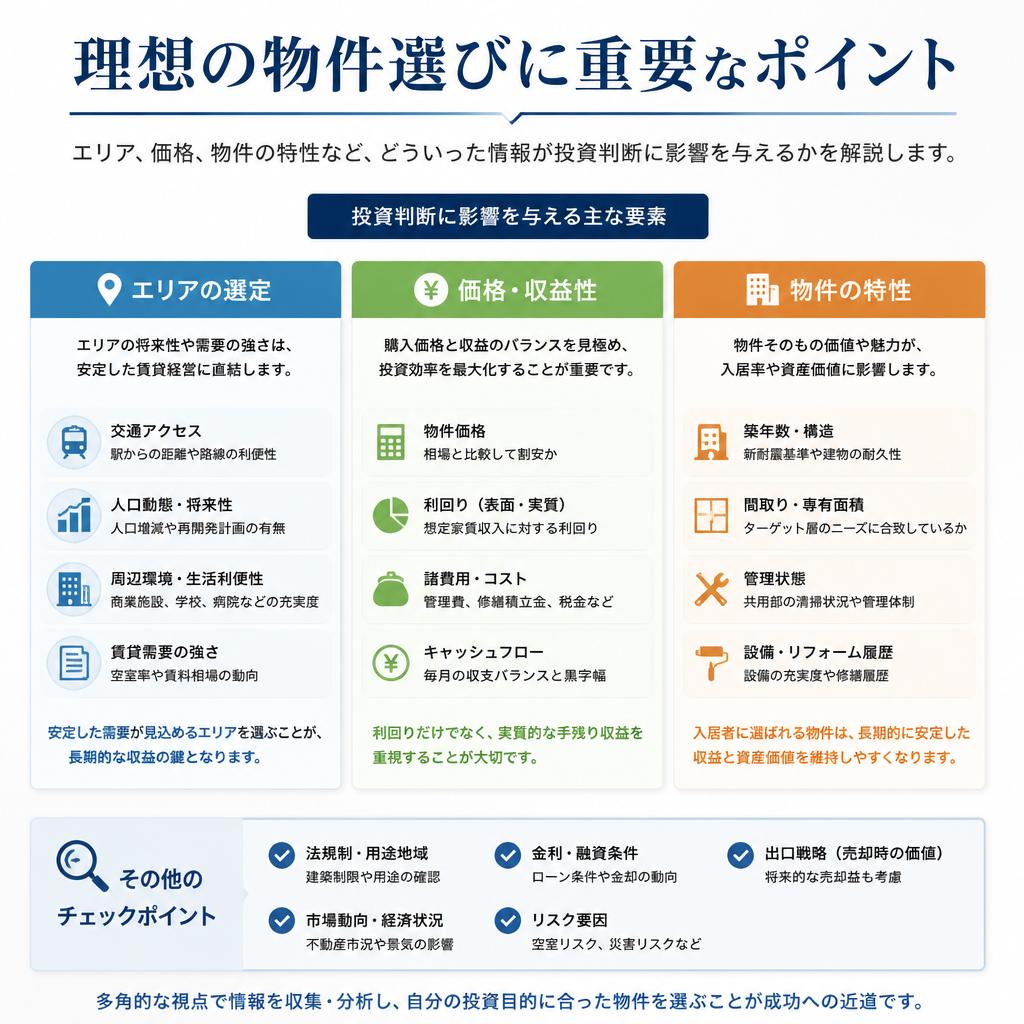 物件選びのポイントとコツ