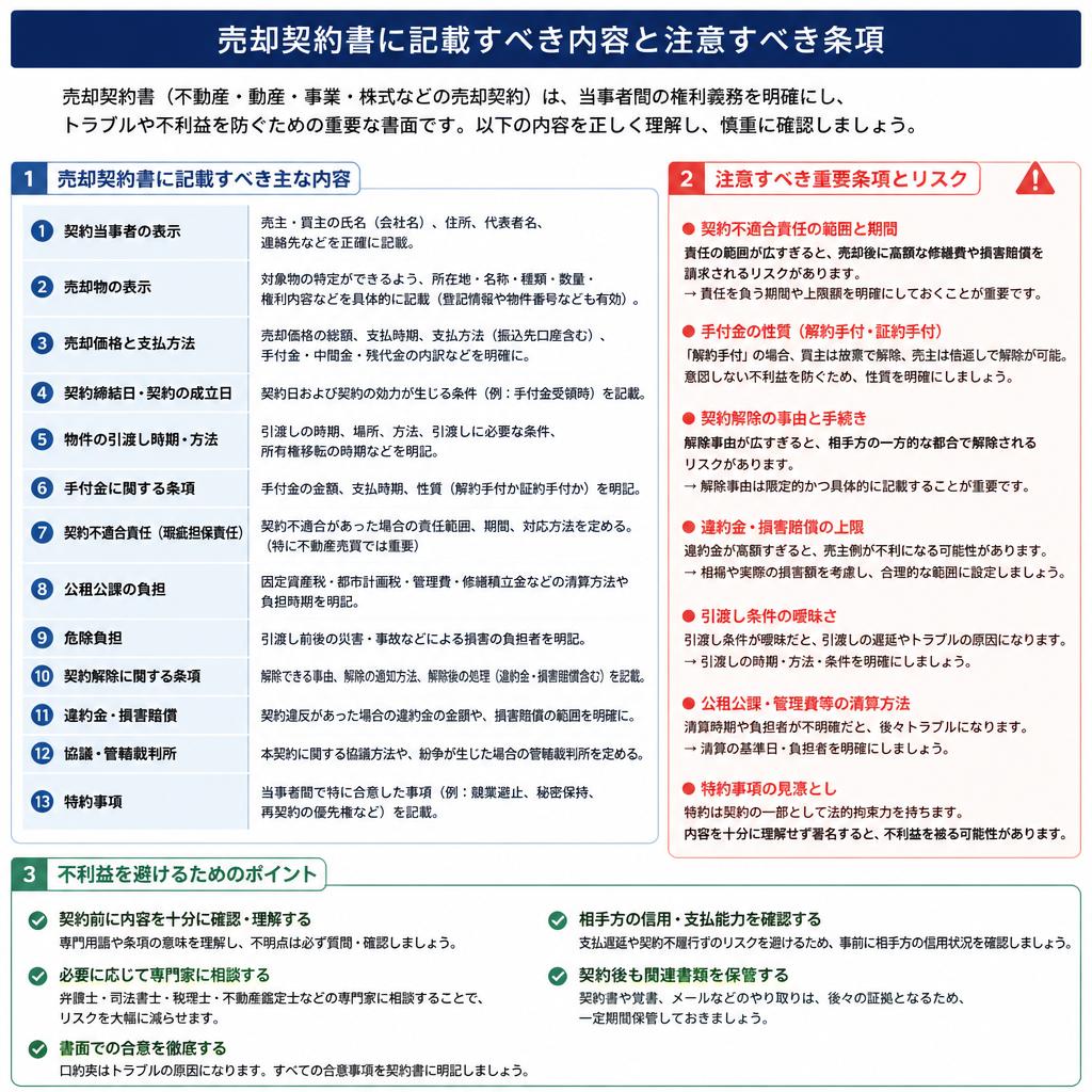 5. 売却契約の重要ポイント