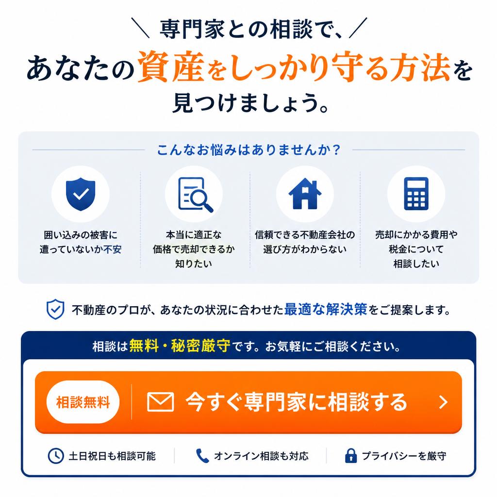 あなたの資産を守るために、まずは相談を！