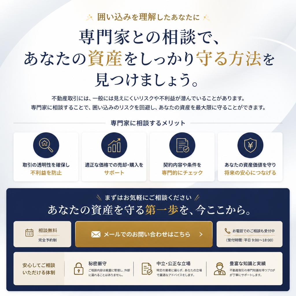 あなたの資産を守るために、まずは相談を！