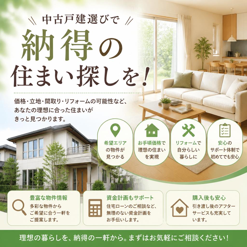 中古戸建選びで納得の住まい探しを！